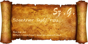 Szentner György névjegykártya